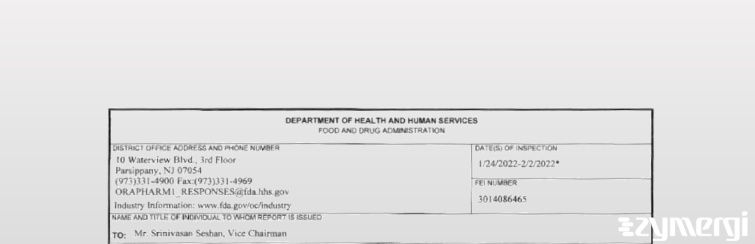 FDANews 483 EYWA PHARMA INC Feb 2 2022 top