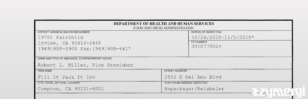 FDANews 483 Fill It Pack It Inc Nov 5 2018 top