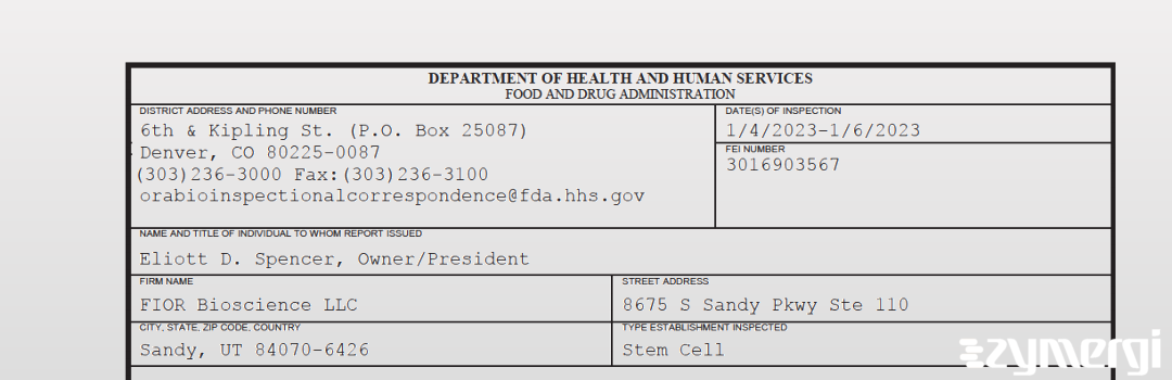 FDANews 483 FIOR Bioscience LLC Jan 6 2023 top