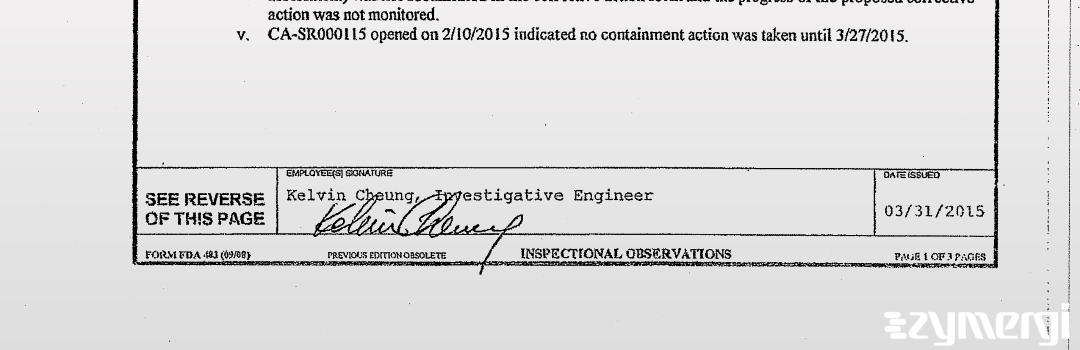 Kelvin Cheung FDA Investigator