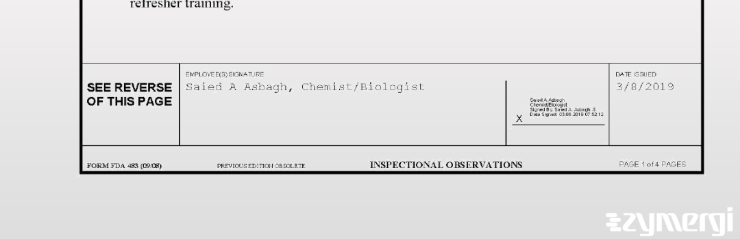 Saied A. Asbagh FDA Investigator 