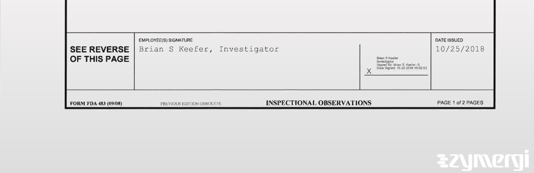 Brian S. Keefer FDA Investigator 