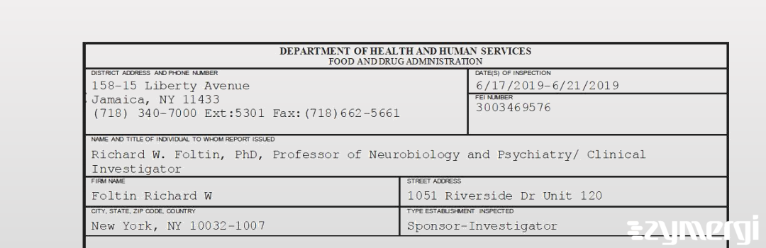 FDANews 483 Foltin Richard W Jun 21 2019 top