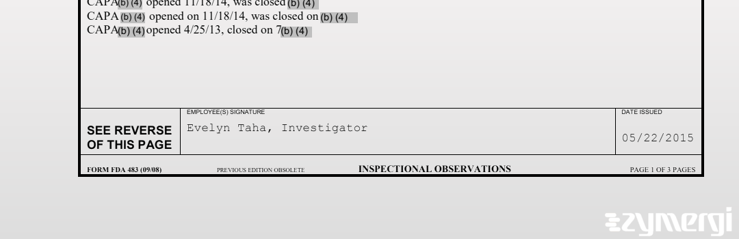 Evelyn Taha FDA Investigator