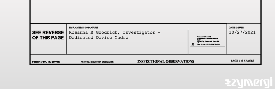 Rosanna M. Goodrich FDA Investigator