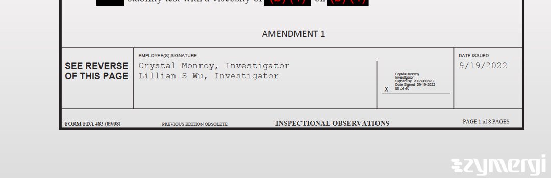 Crystal Monroy FDA Investigator Lillian S. Wu FDA Investigator 