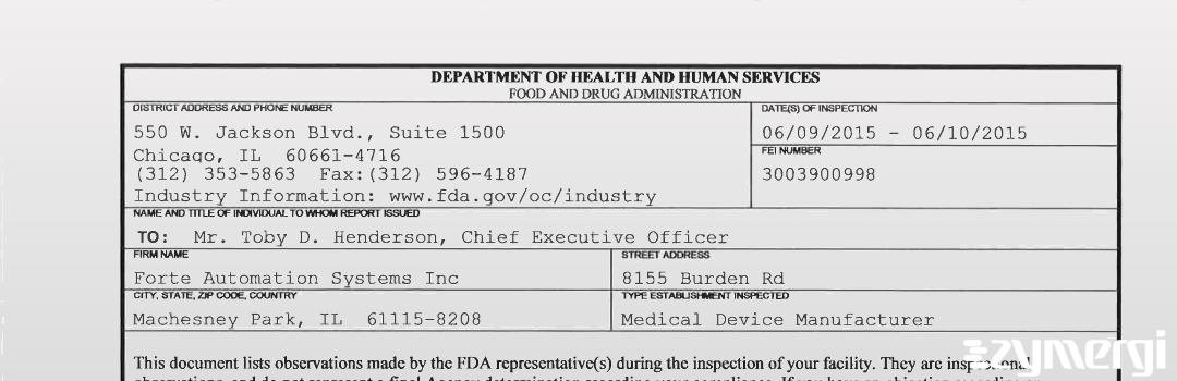 FDANews 483 Forte Automation Systems Inc Jun 10 2015 top