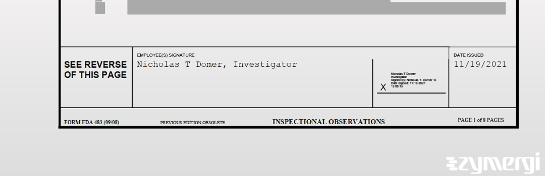 Nicholas T. Domer FDA Investigator