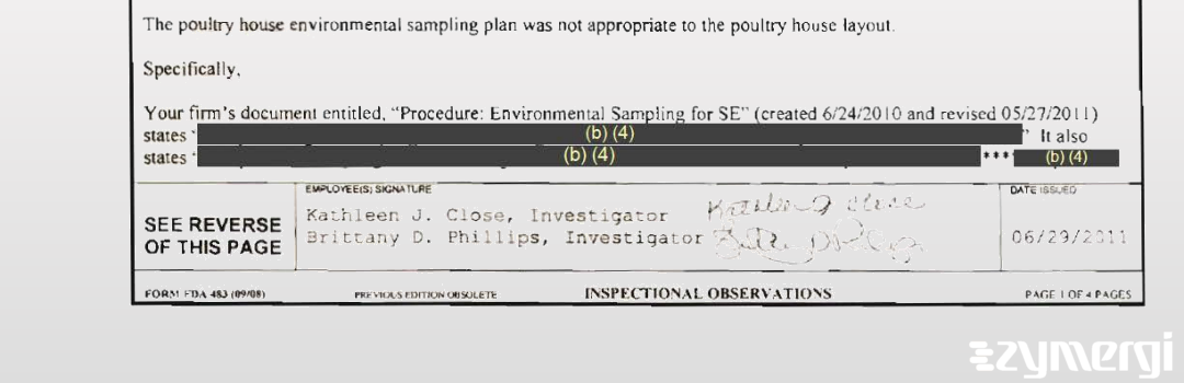 Kathleen J. Close FDA Investigator Brittany D. Terhar FDA Investigator