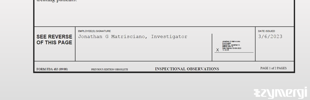 Jonathan G. Matrisciano FDA Investigator 