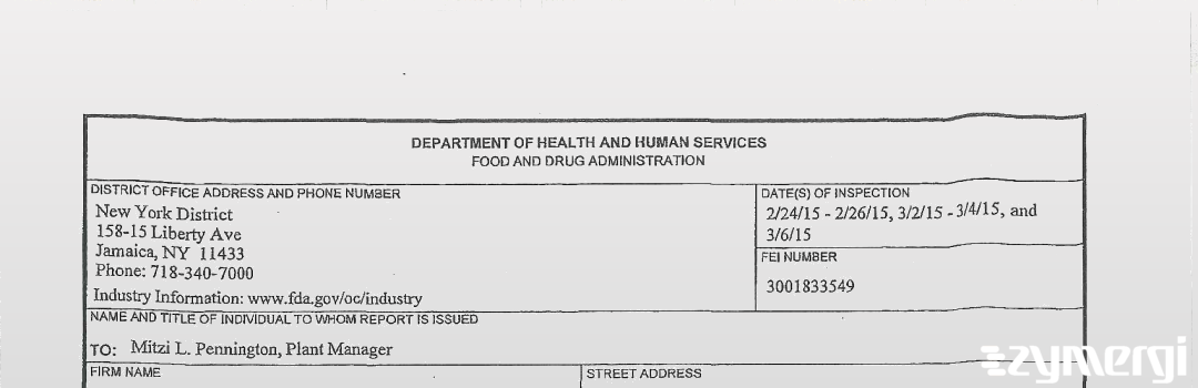 FDANews 483 Fresenius Kabi USA, LLC Mar 6 2015 top