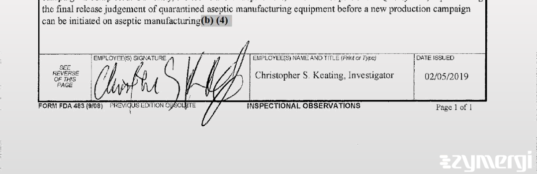 Christopher S. Keating FDA Investigator 