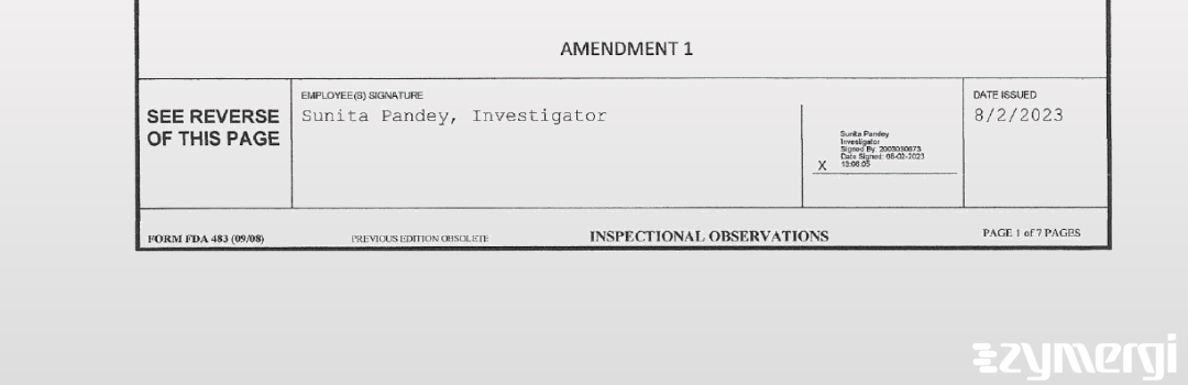 Sunita Pandey FDA Investigator