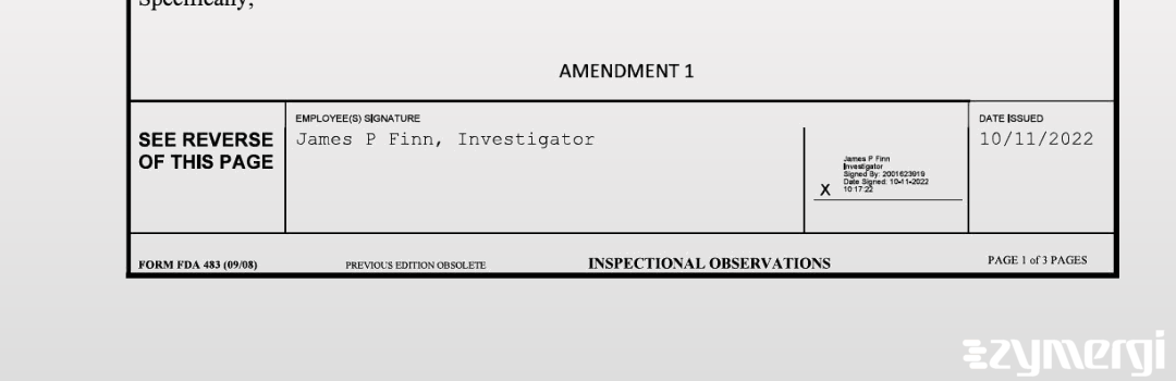 James P. Finn FDA Investigator 