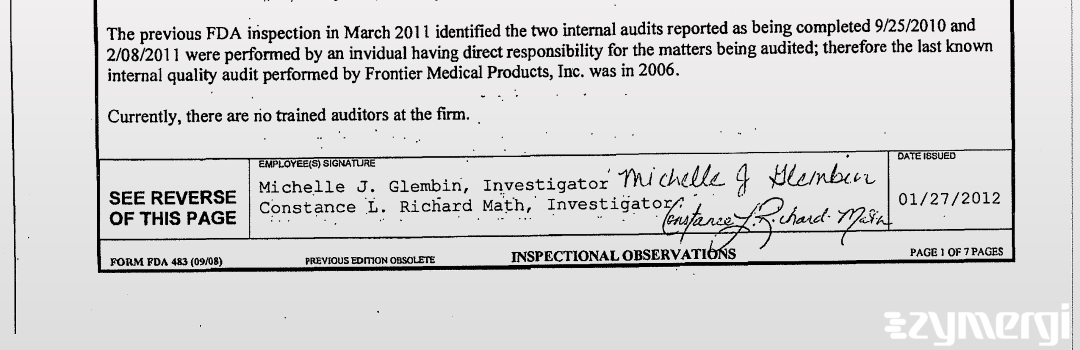 Michelle J. Glembin FDA Investigator 