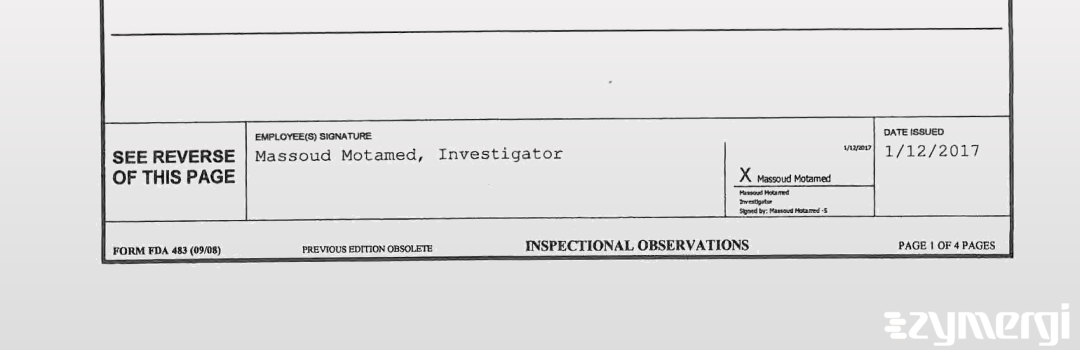 Massoud Motamed FDA Investigator