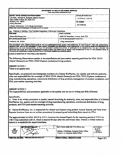 FDAzilla FDA 483 Galena Biopharma, San Ramon | November 2014