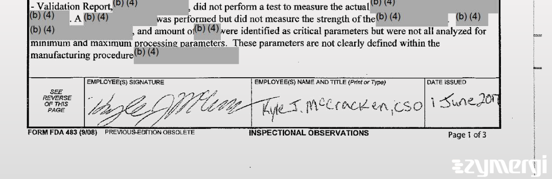 Kyle J. McCracken FDA Investigator 