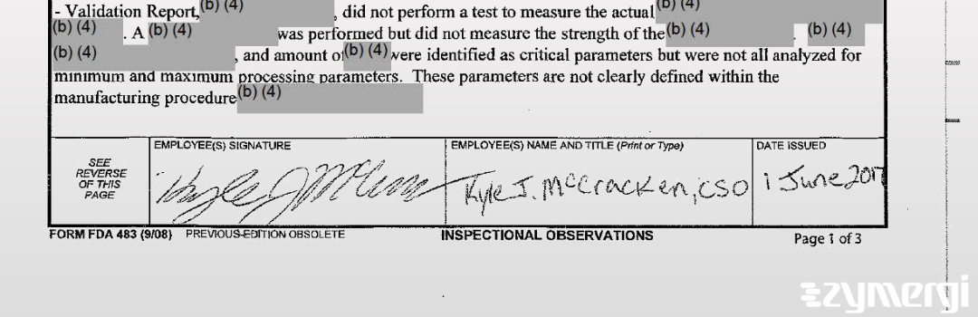 Kyle J. McCracken FDA Investigator 