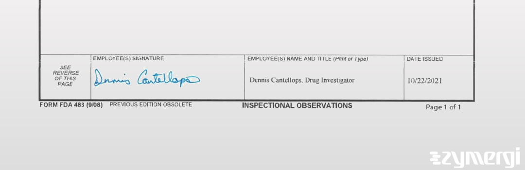 Dennis Cantellops Paite FDA Investigator Cantellops Paite, Dennis FDA Investigator 