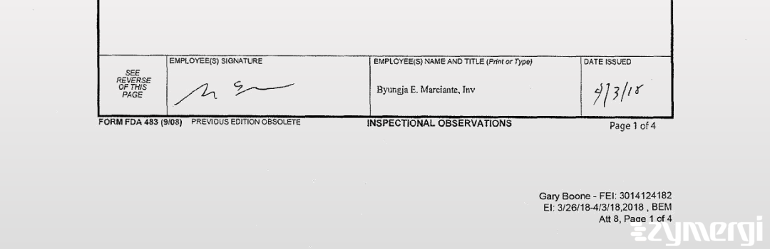 Byungja E. Marciante FDA Investigator 