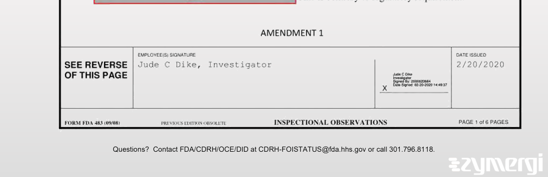 Jude C. Dike FDA Investigator