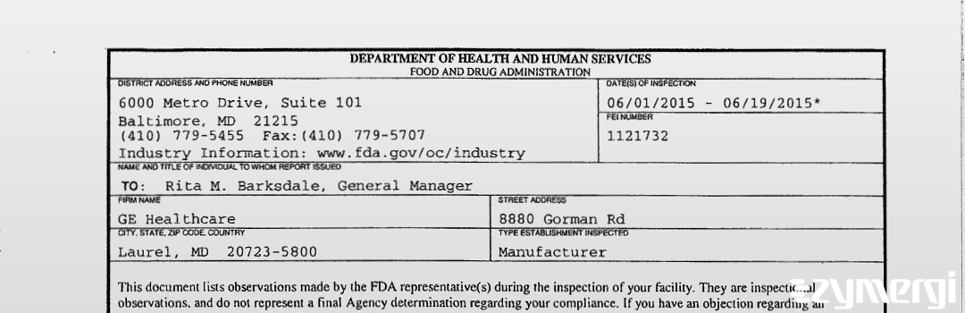 FDANews 483 GE Healthcare Jun 19 2015 top