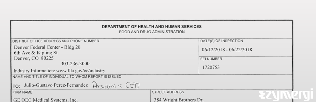 FDANews 483 GE OEC Medical Systems, Inc Jun 22 2018 top