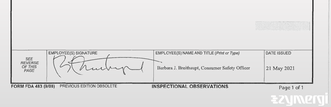 Barbara J. Breithaupt FDA Investigator 