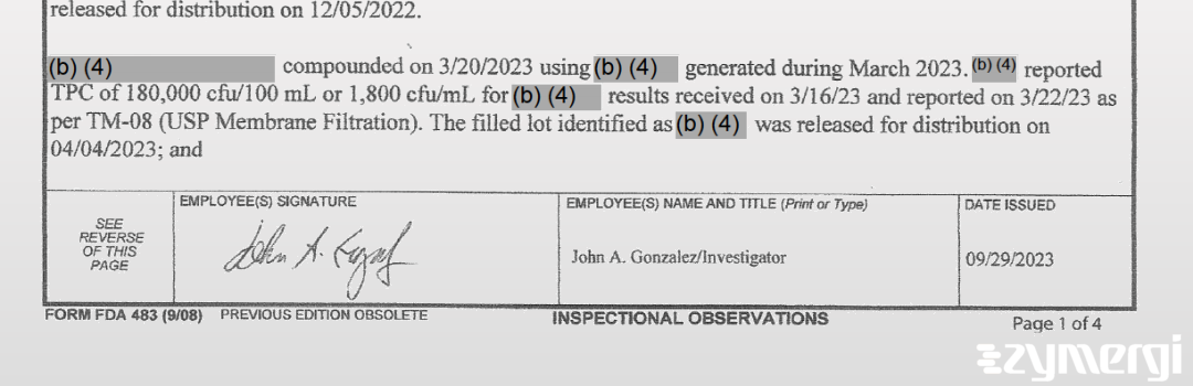 John A. Gonzalez FDA Investigator