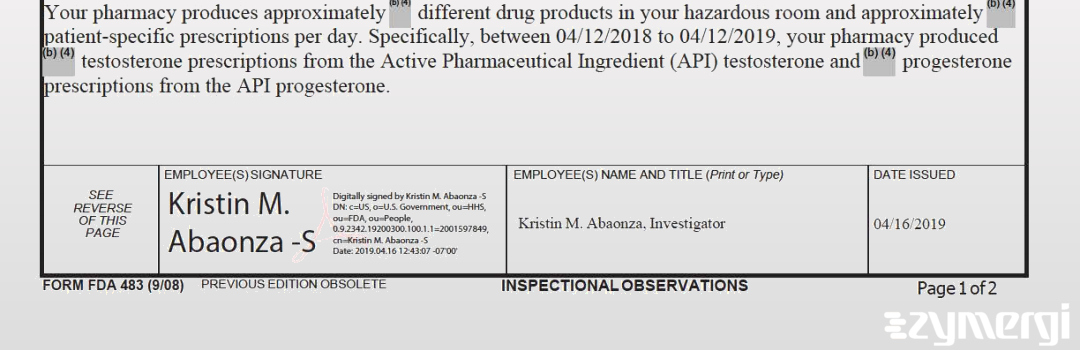 Kristin M. Abaonza FDA Investigator