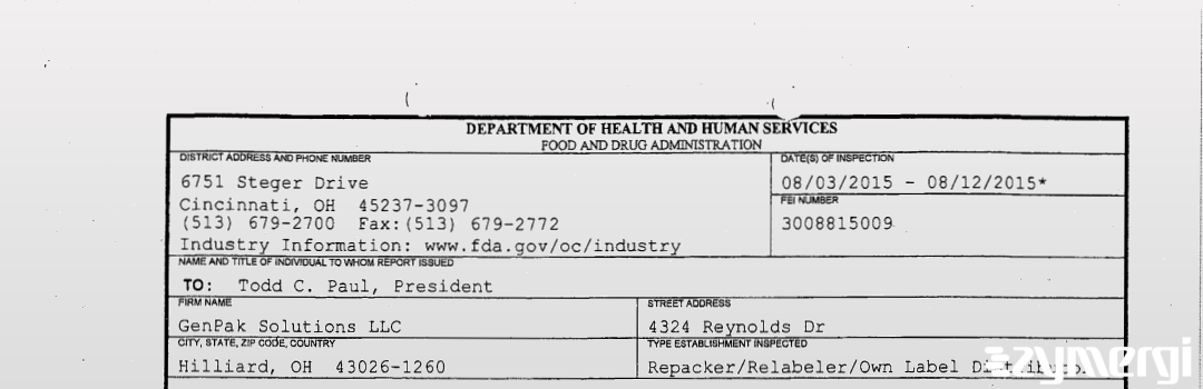 FDANews 483 GenPak Solutions LLC Aug 12 2015 top