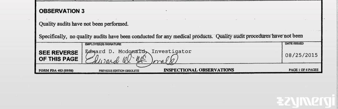 Edward D. McDonald FDA Investigator 