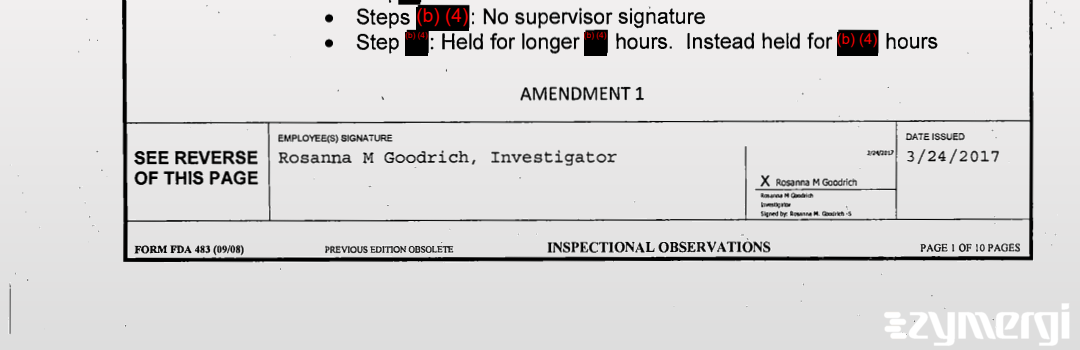 Rosanna M. Goodrich FDA Investigator