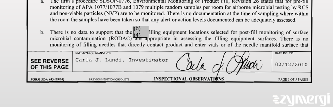 Carla J. Lundi FDA Investigator