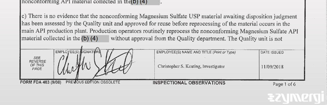 Christopher S. Keating FDA Investigator