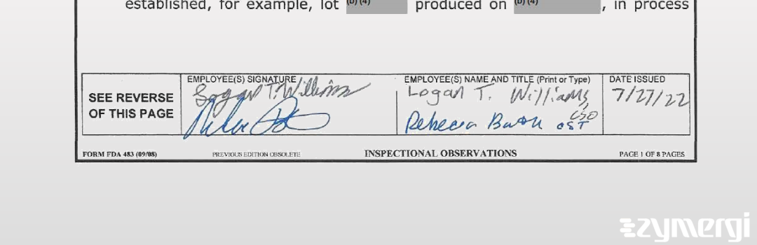 Logan T. Williams FDA Investigator