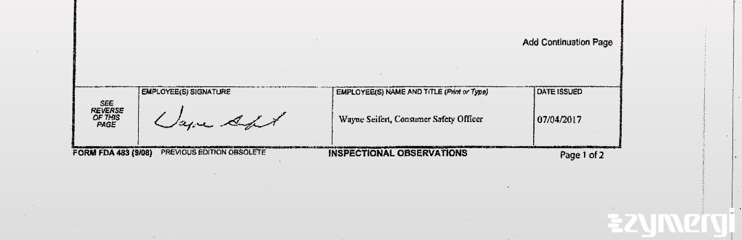 Zachary A. Bogorad FDA Investigator Samantha J. Bradley FDA Investigator 