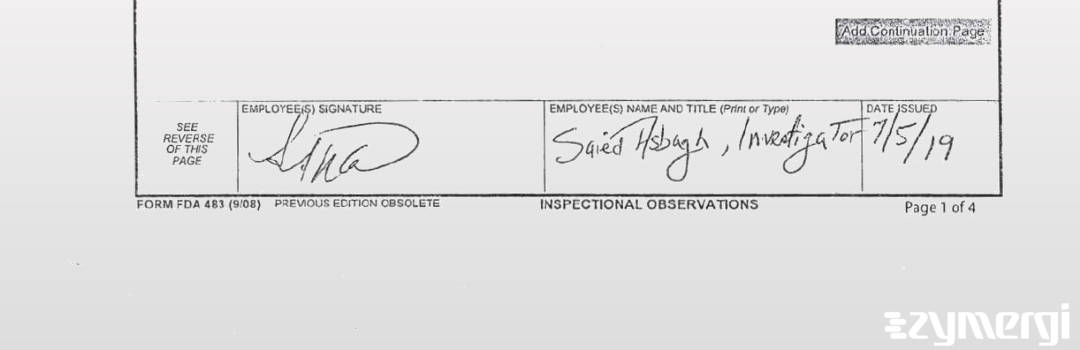 Saied A. Asbagh FDA Investigator