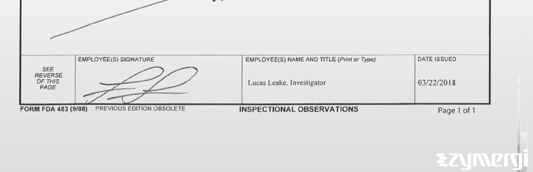 Lucas B. Leake FDA Investigator 