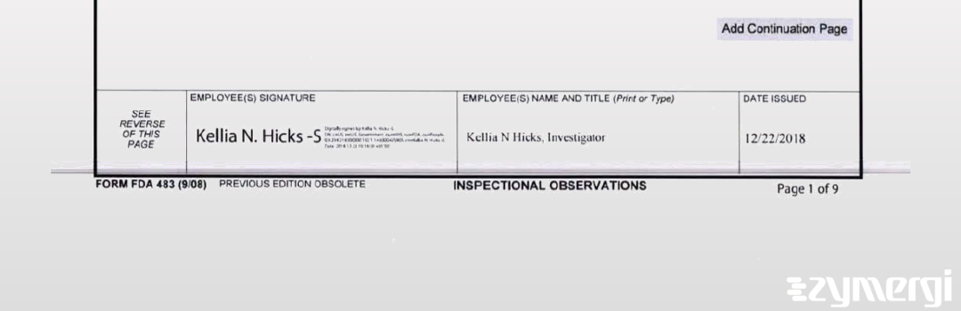 Kellia N. Hicks FDA Investigator 