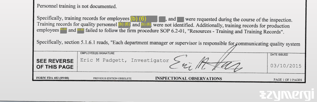 Eric M. Padgett FDA Investigator