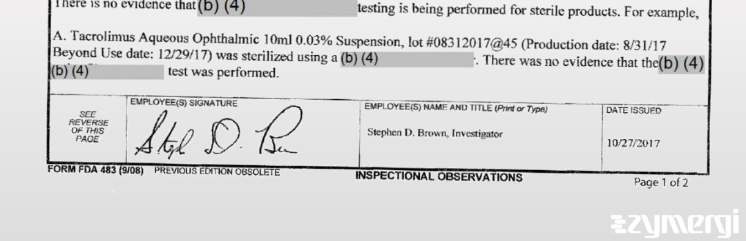 Stephen D. Brown FDA Investigator