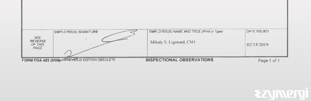 Mihaly S. Ligmond FDA Investigator 