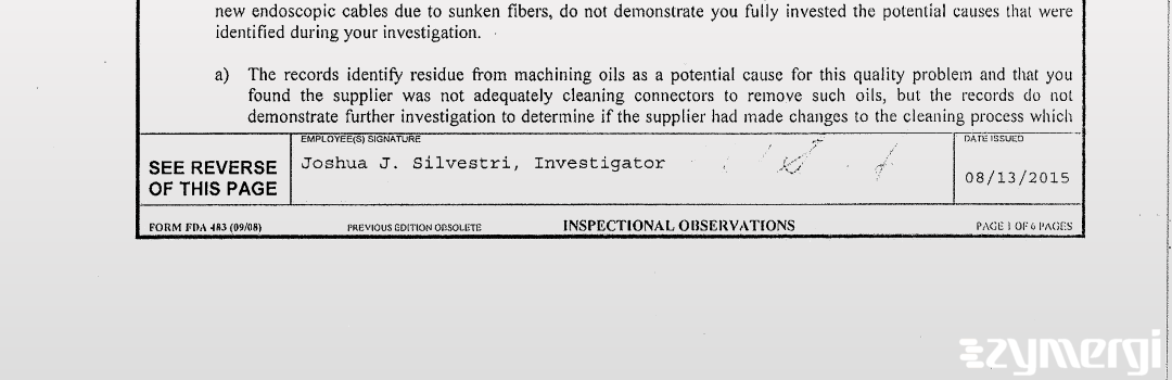 Joshua J. Silvestri FDA Investigator 