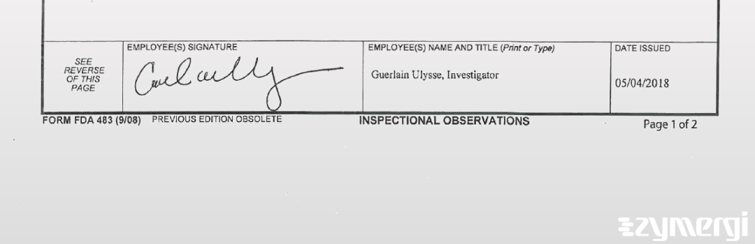 Guerlain Ulysse FDA Investigator