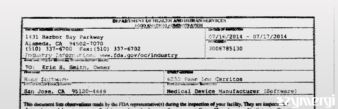 FDANews 483 Haas Software Jul 17 2014 top