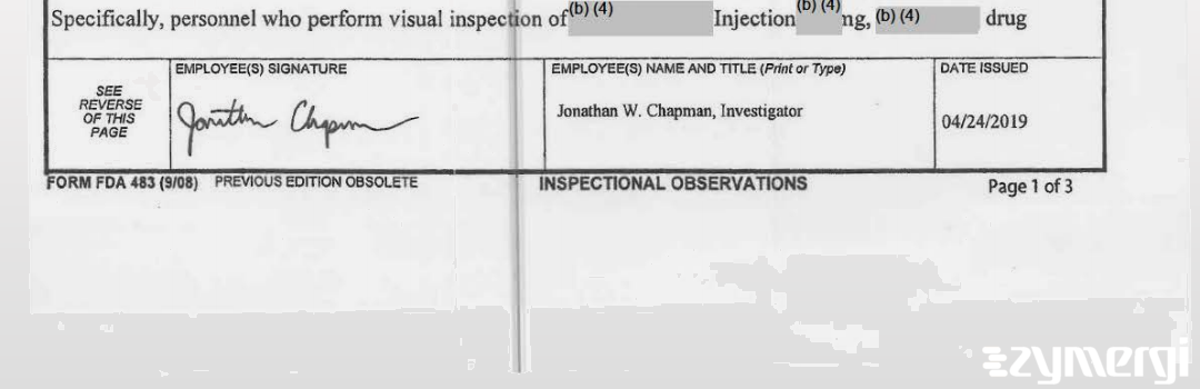 Jonathan W. Chapman FDA Investigator 