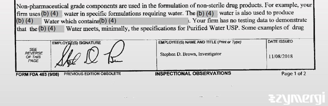 Stephen D. Brown FDA Investigator 