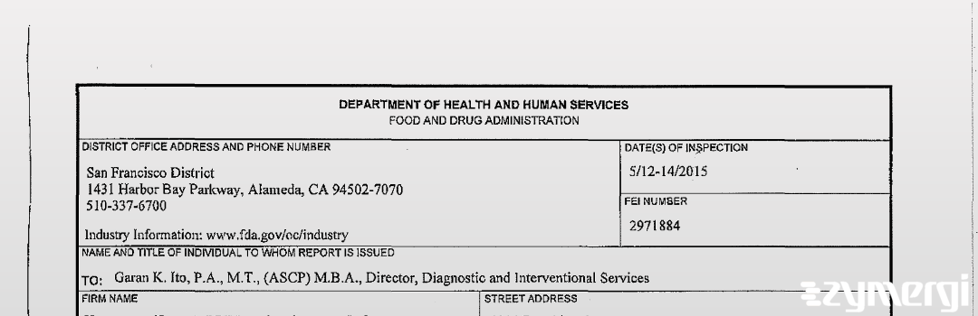 FDANews 483 Hamamatsu / Queens PET Imaging Center, LLC May 14 2015 top